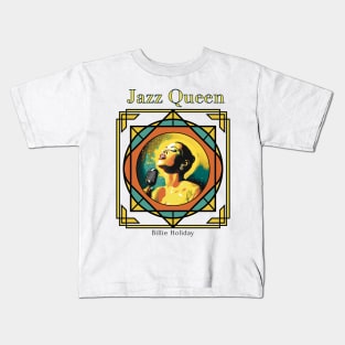 Billie Holiday Jazz Queen Art Deco Style Kids T-Shirt